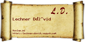 Lechner Dávid névjegykártya
